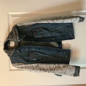 Denim mixed material jacket